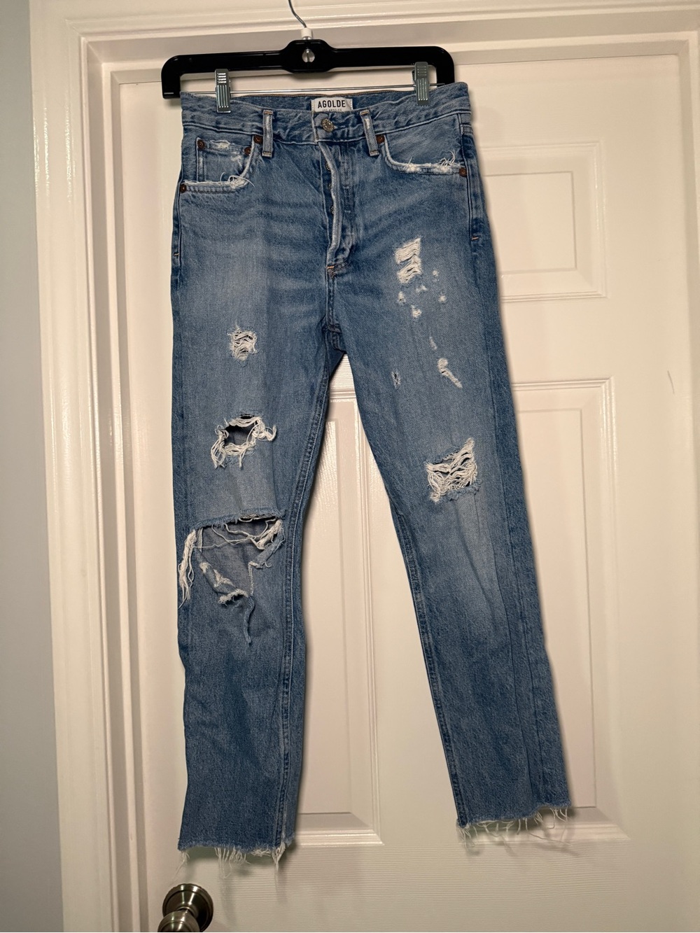 Agolde Women’s Jamie High Rise Distressed Jeans 24